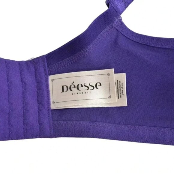 Deesse Purple Red Bra Lace Satin Underwire Size 40DDD - Picture 6 of 7